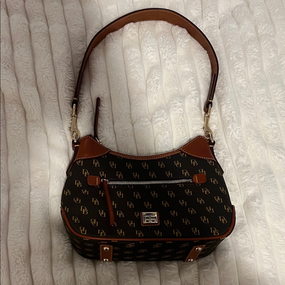 Dooney & Bourke Black and Brown Shoulder Bag